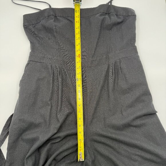 J.Crew Factory Women’s 16 Linen Blend Jumpsuit Black Cropped Wide Leg Belted - Picture 13 of 15